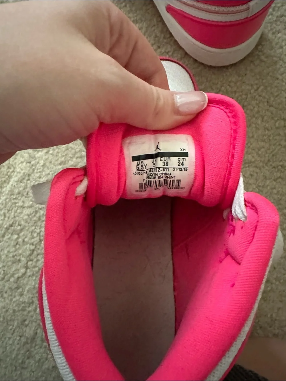 Nike Jordan 1 Mid Hyper Pink White (GS)